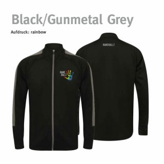 Trainingsjacke Handball!-Collection Unisex black/gunmetal grey 5XL rainbow