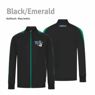 Trainingsjacke Handball!-Collection Unisex black/emerald XXS blau/weiss