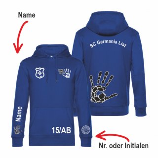 SC Germania List Basic Hoodie Unisex royal M inkl. Initialen oder Nr. oder Name