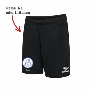 VfB Bad Lauchstdt hmlESSENTIAL Poly Shorts Kids black mit Vereinslogo 128 inkl. Name oder Initialen oder Nr.