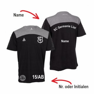 SC Germania List Select Oxford T-Shirt Lady schwarz/grau M inkl. Initialen oder Nr. oder Name