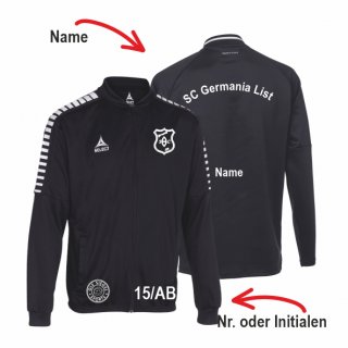 SC Germania List Select Argentina Polyester Zip-Jacke Unisex schwarz/wei L inkl. Initialen oder Nr. oder Name