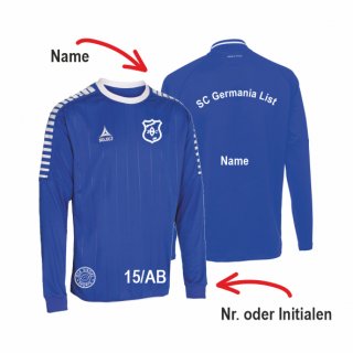 SC Germania List Select Argentina Trikot Langarm Unisex blau/wei S inkl. Initialen oder Nr. oder Name