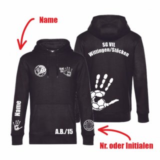 SG VfL Wittingen/Stcken Unisex HB Hoodie schwarz M inkl. Initialen oder Nr. oder Name