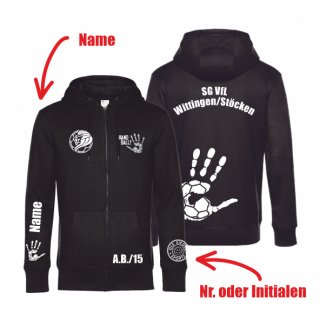 SG VfL Wittingen/St�cken Unisex HB Hoodiejacke schwarz S inkl. Initialen oder Nr. oder Name
