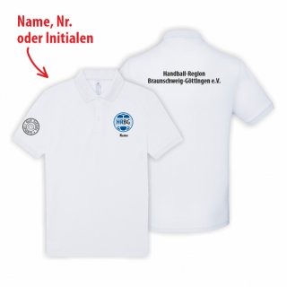 HRBG Basic Poloshirt Unisex white 5XL inkl. Initialen oder Nr. oder Name