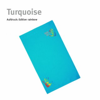 Gstetuch Handball!-Collection turquoise rainbow
