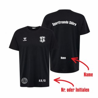 Sportfreunde Shre HMLGO 2.0 Cotton T-Shirt S/S Unisex black 3XL inkl. Initialen oder Nr. oder Name