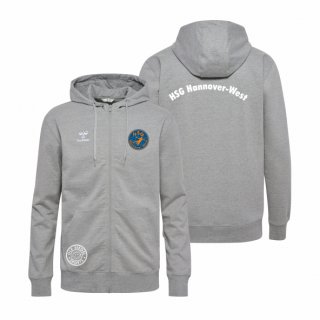 HSG Hannover-West HMLGO 2.0 Cotton Zip Hoodie Unisex grey melange S ohne Zusatzaufdruck
