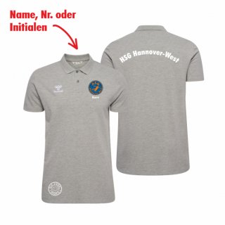 HSG Hannover-West HMLGO 2.0 Cotton Polo Unisex grey melange XL inkl. Name