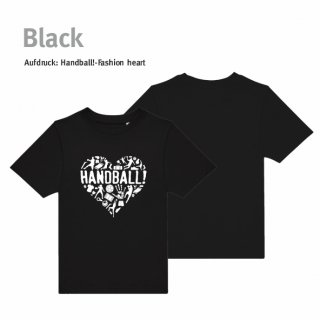 Handball!-Fashion heart T-Shirt  Kids 7/8 Jahre (ca. 122/128) Black