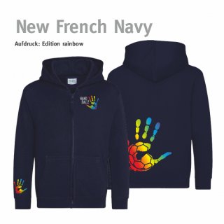 Hoodiejacke Handball!-Collection Kids new french navy 7/8 Jahre (ca. 122/128) rainbow
