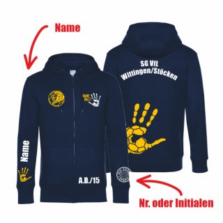 SG VfL Wittingen/Stcken Kids HB Hoodiejacke new french navy 12/13 (ca. 152/158) inkl. Initialen oder Nr. oder Name