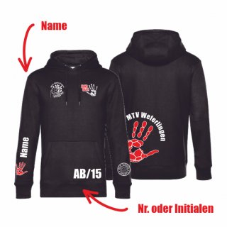 MTV Weferlingen Basic Kids Hoodie jet black 134/146 inkl. Initialen oder Nr. oder Name